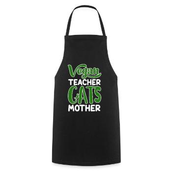 Vegan Veganism - Cooking Apron - black - Front - AI Model Male 185 dark (185cm)