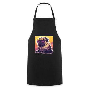 Pug Pug Dog Pug Sunglasses Pug Gift - Cooking Apron - black - Front - AI Model Male 185 dark (185cm)