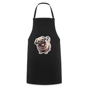 Pug Pug Dog Pug Sunglasses Pug Gift - Cooking Apron - black - Front - AI Model Male 185 dark (185cm)