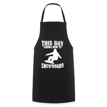 Snowboarding Junge - Kochschürze - Schwarz - Vorne - AI Model Male 185 dark (185cm)