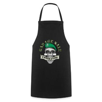 Garage Sale Commando Flea Market Bargain Hunter - Cooking Apron - black - Front - AI Model Male 185 dark (185cm)