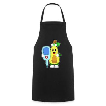 Avocado Nurse Clinical Thermometer - Cooking Apron - black - Front - AI Model Male 185 dark (185cm)