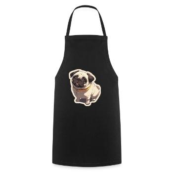 Carlin Carlin Chien Pug Cadeaux Carlin Amoureux du Carlin - Tablier de cuisine - noir - Devant - AI Model Male 185 dark (185cm)