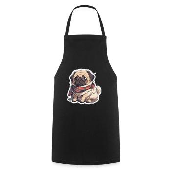 Pug Pug Dog Pug Gifts Pug Lovers - Cooking Apron - black - Front - AI Model Male 185 dark (185cm)