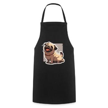 Pug Pug Dog Pug Gifts Pug Lovers - Cooking Apron - black - Front - AI Model Male 185 dark (185cm)