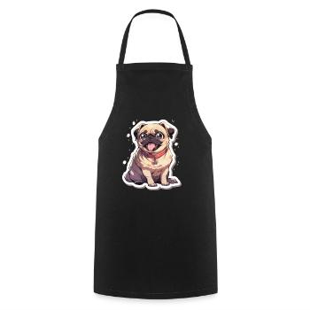 Mops Mops Hund Mops Geschenke Mops Liebhaber - Kochschürze - Schwarz - Vorne - AI Model Male 185 dark (185cm)