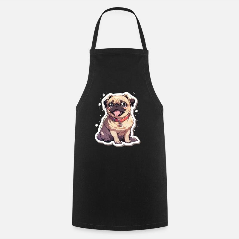 Mops Mops Hund Mops Geschenke Mops Liebhaber - Kochschürze - Schwarz