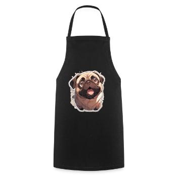 Pug Pug Dog Pug Gifts Pug Lovers - Cooking Apron - black - Front - AI Model Male 185 dark (185cm)