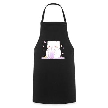 Boba and Cats Katze die Bubble Tee trinkt Anime - Kochschürze - Schwarz - Vorne - AI Model Male 185 dark (185cm)