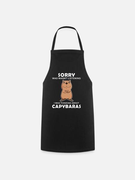 Capybara Wasserschwein Capybaras - Tablier de cuisine - noir