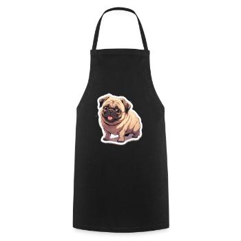 Pug Pug Dog Pug Gifts Pug Lovers - Cooking Apron - black - Front - AI Model Male 185 dark (185cm)