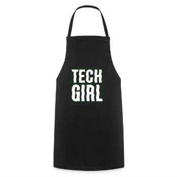 Tech Girl Programmiererin - Kochschürze - Schwarz - Vorne - AI Model Male 185 dark (185cm)