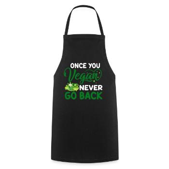 Vegan Veganism - Cooking Apron - black - Front - AI Model Male 185 dark (185cm)