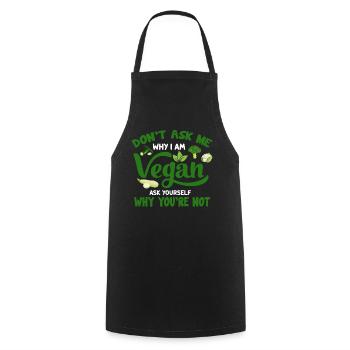 Vegan Veganism - Cooking Apron - black - Front - AI Model Male 185 dark (185cm)