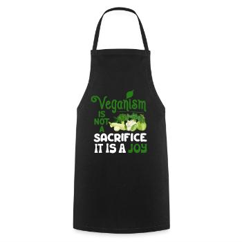 Vegan Veganism - Cooking Apron - black - Front - AI Model Male 185 dark (185cm)