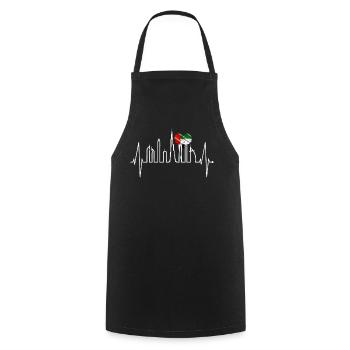 Dubai skyline heartbeat Burj Khalifa UAE flag - Cooking Apron - black - Front - AI Model Male 185 dark (185cm)