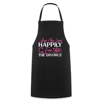 Happy Divorce Party ... And She Lived - Cooking Apron - black - Front - AI Model Male 185 dark (185cm)