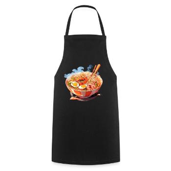 Nouilles Ramen d’anime - Tablier de cuisine - noir - Devant - AI Model Male 185 dark (185cm)