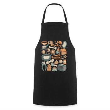 Dog Grooming Doodles Dog Pet Leash Food - Cooking Apron - black - Front - AI Model Male 185 dark (185cm)