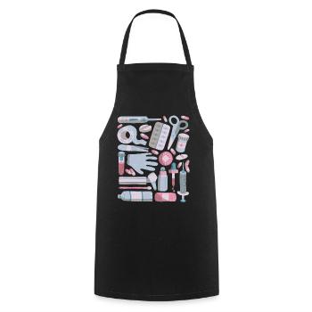 First Aid Doodles First Aid Kit Medicine - Cooking Apron - black - Front - AI Model Male 185 dark (185cm)