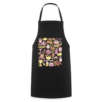 Fitness Doodles Workout Training Cardio Gym - Cooking Apron - black - Front - AI Model Male 185 dark (185cm)