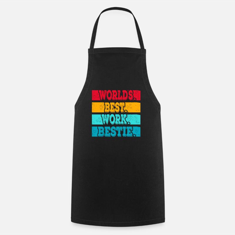 Worlds best Work Bestie Support Staff - Cooking Apron - black