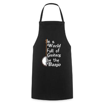 Banjo Shirts For Men Bluegrass Appalachia Folk - Cooking Apron - black - Front - AI Model Male 185 dark (185cm)