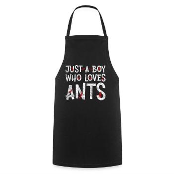 Just A Boy Who Loves Ants Ameisen Farm - Cooking Apron - black - Front - AI Model Male 185 dark (185cm)