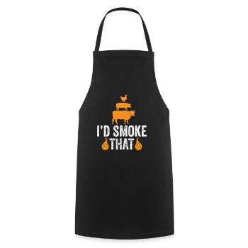Barbeque I'd Smoke That Smoke Gegrillt - Kochschürze - Schwarz - Vorne - AI Model Male 185 dark (185cm)