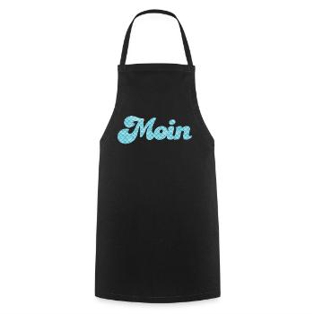 Moin Schuppen Schnörkel Handschrift nordisch Meer - Kochschürze - Schwarz - Vorne - AI Model Male 185 dark (185cm)