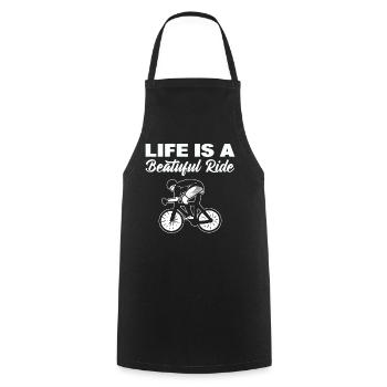 Life Is A Beautiful Ride Biker - Kochschürze - Schwarz - Vorne - AI Model Male 185 dark (185cm)