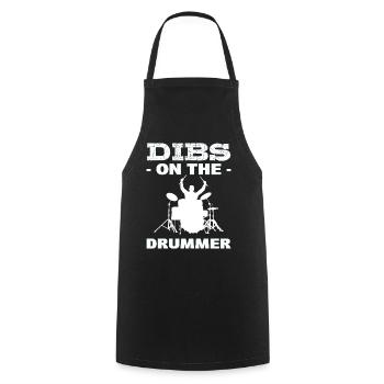 Dibs On The Drummer Schlagzeuger - Kochschürze - Schwarz - Vorne - AI Model Male 185 dark (185cm)