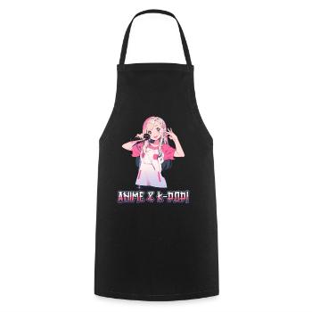 Anime and K-Pop Korean Pop Music Kpop - Cooking Apron - black - Front - AI Model Male 185 dark (185cm)