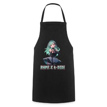 Anime and K-Pop Korean Pop Music Kpop - Cooking Apron - black - Front - AI Model Male 185 dark (185cm)