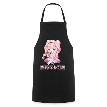 Anime and K-Pop Korean Pop Music Kpop - Cooking Apron - black - Front - AI Model Male 185 dark (185cm)