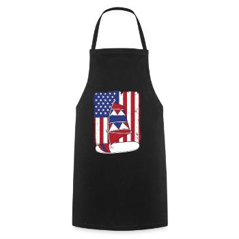 Planche à voile Drapeau américain Wellenreiter Surfer - Tablier de cuisine - noir - Devant - AI Model Male 185 dark (185cm)