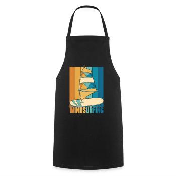 Retro Water Sports Surfers Surfers Windsurfing - Cooking Apron - black - Front - AI Model Male 185 dark (185cm)