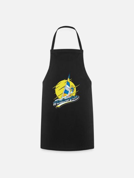 Windsurfers, surfeurs, surfeurs, sports nautiques - Tablier de cuisine - noir