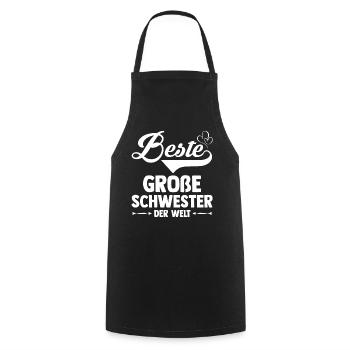 Geschwister Schwestern Schwester - Kochschürze - Schwarz - Vorne - AI Model Male 185 dark (185cm)