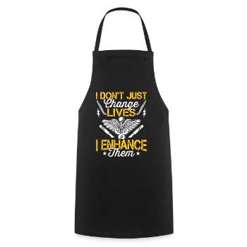 Plastic surgeon doesn't change lives - Cooking Apron - black - Front - AI Model Male 185 dark (185cm)