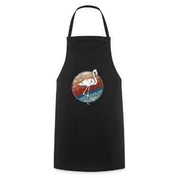 Flamant rose Rétro - Tablier de cuisine - noir - Devant - AI Model Male 185 dark (185cm)