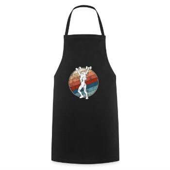 Fitness Retro - Cooking Apron - black - Front - AI Model Male 185 dark (185cm)