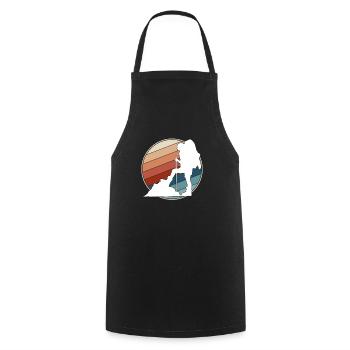 Mountaineering retro - Cooking Apron - black - Front - AI Model Male 185 dark (185cm)