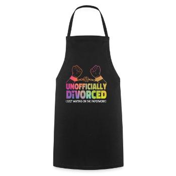 Happy Divorce Party officieusement - Tablier de cuisine - noir - Devant - AI Model Male 185 dark (185cm)