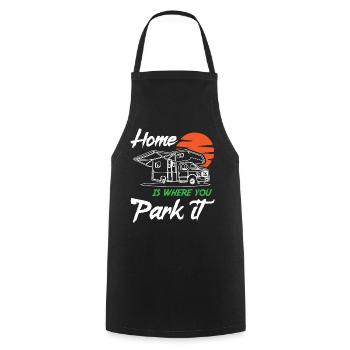 Home is Where you Park It Campervan1 - Kochschürze - Schwarz - Vorne - AI Model Male 185 dark (185cm)