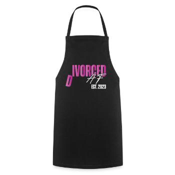 Happy Divorce Party Divorced Af - Cooking Apron - black - Front - AI Model Male 185 dark (185cm)