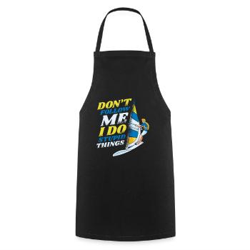 Ne me suivez pas je fais des choses stupides surfeur - Tablier de cuisine - noir - Devant - AI Model Male 185 dark (185cm)