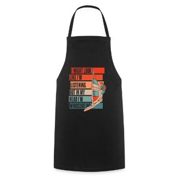 J’ai peut-être l’air d’écouter de la planche à voile surfeuse - Tablier de cuisine - noir - Devant - AI Model Male 185 dark (185cm)