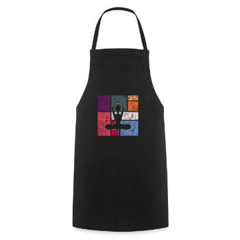 Méditation - Tablier de cuisine - noir - Devant - AI Model Male 185 dark (185cm)