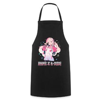 Anime and K-Pop Korean Pop Music Kpop - Cooking Apron - black - Front - AI Model Male 185 dark (185cm)